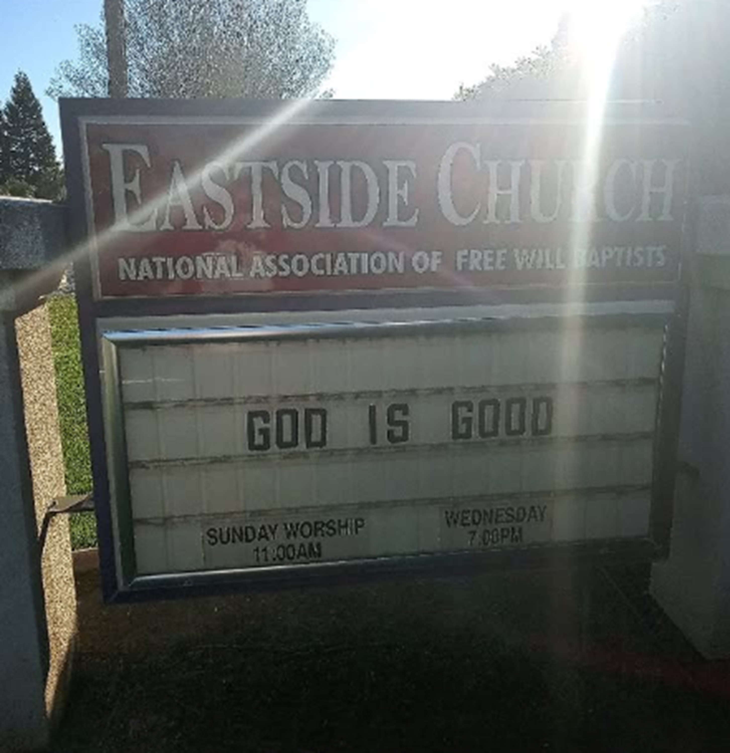 Photo I took of the far side of the church sign today. 