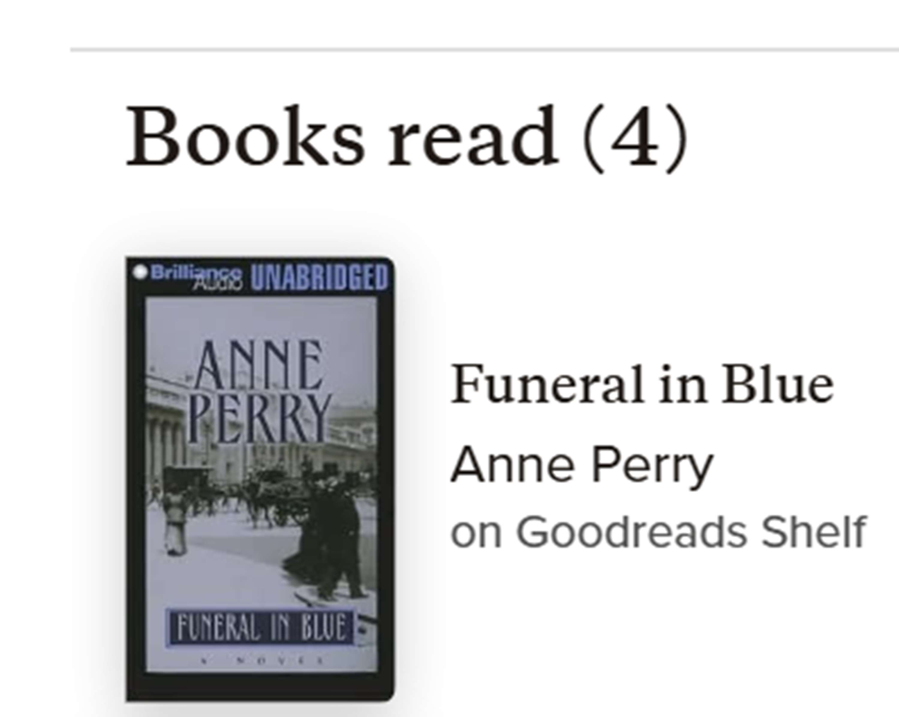 screenshot of Goodreads page