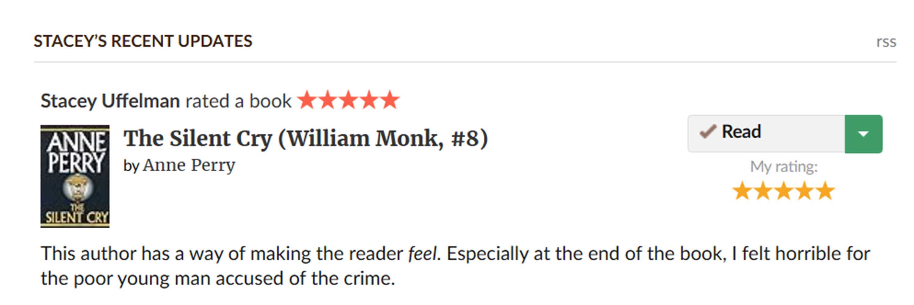 screencap of my GoodReads page screencap of my GoodReads page