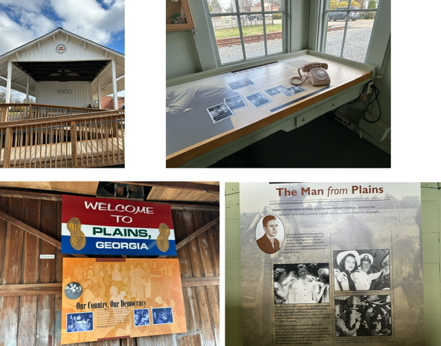 Collage of photos at the Plains train station that served as Carter’s headquarters in 1976. Photos taken by and the property of FourWalls. Collage of photos at the Plains train station that served as Carter’s headquarters in 1976. Photos taken by and the property of FourWalls.