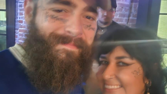 Post Malone with bartender Heather Foster.