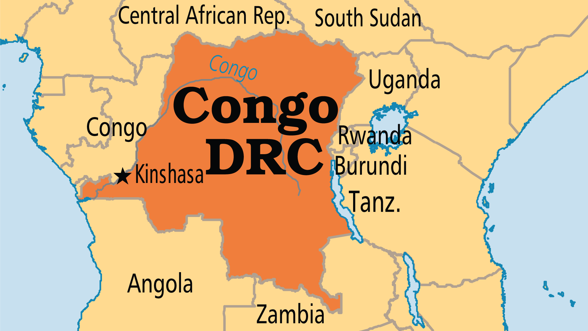 Map of DRC. Source: Operation World