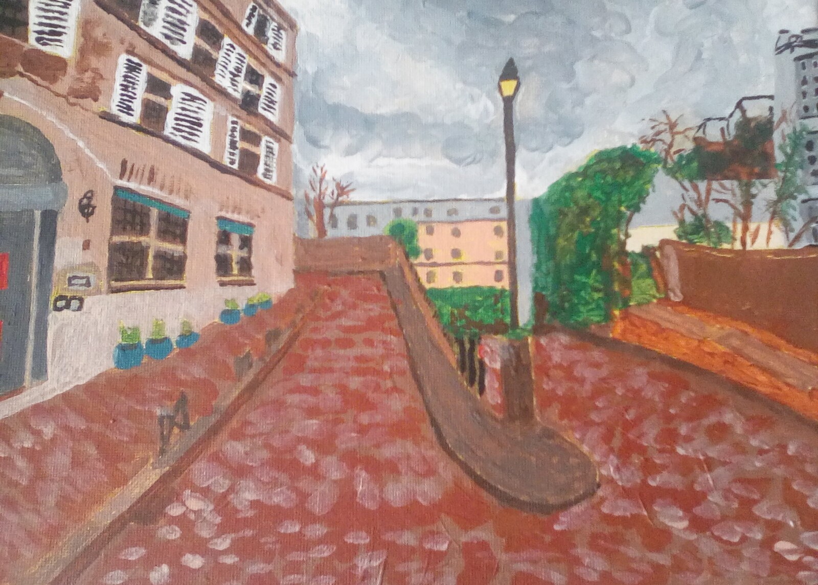 A Street Scene in Acrylics. 