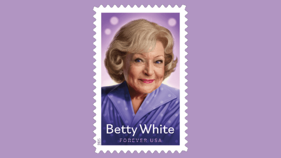 Postage stamp in memory of actress Betty White