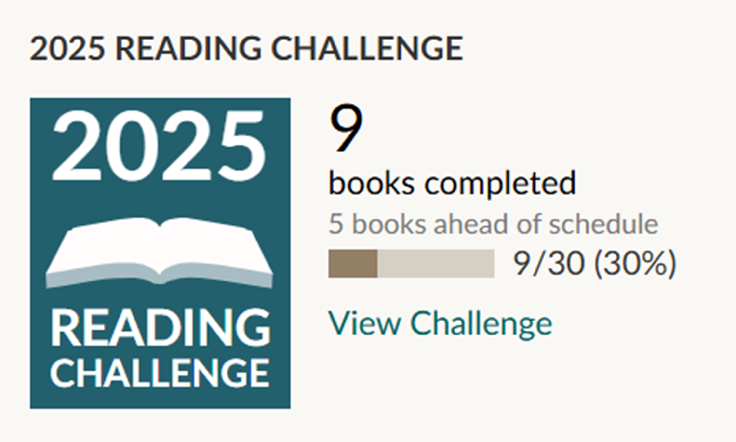 Screen cap of my GoodReads page Screen cap of my GoodReads page