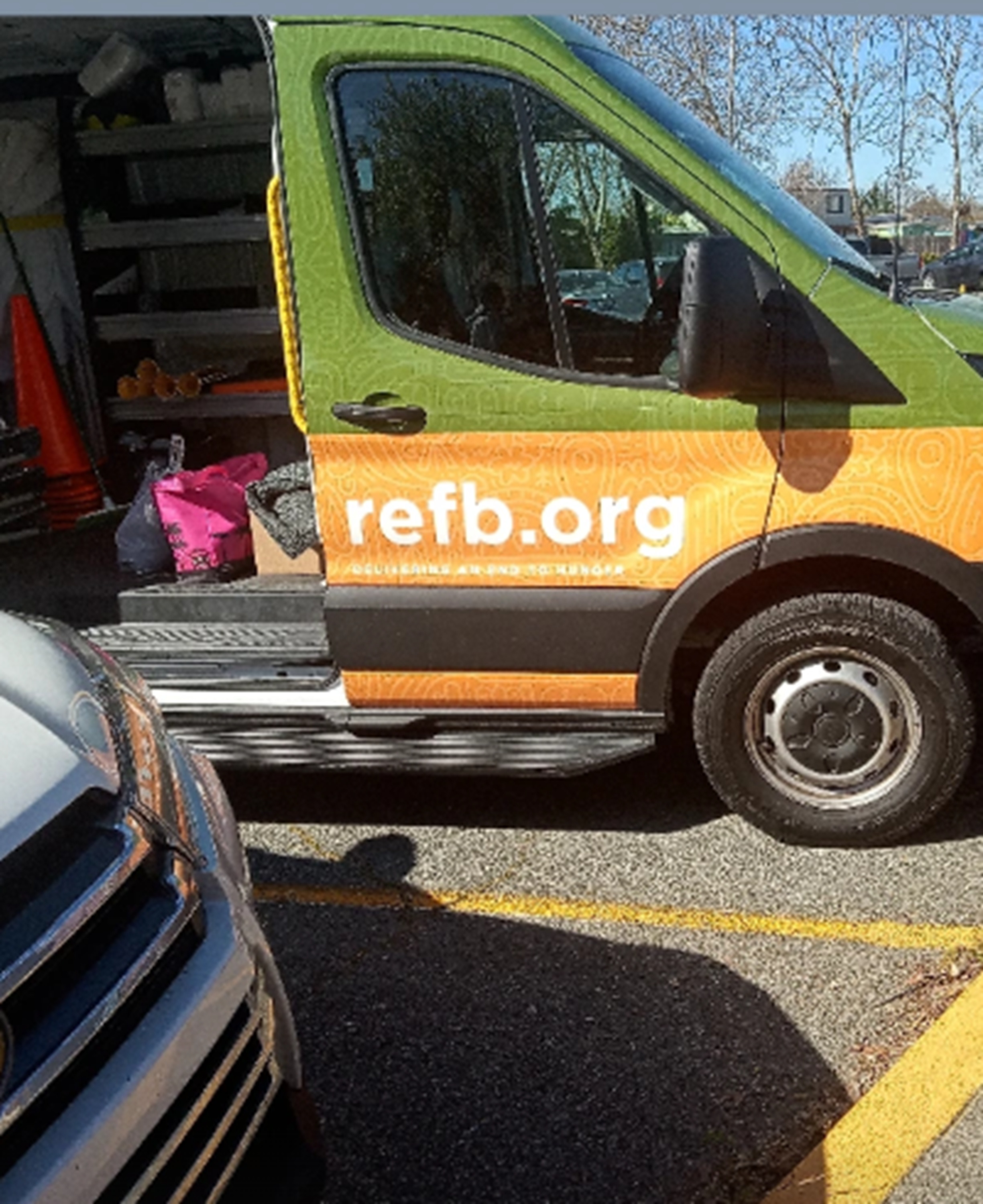 Photo I took of the Food Bank truck at the new location