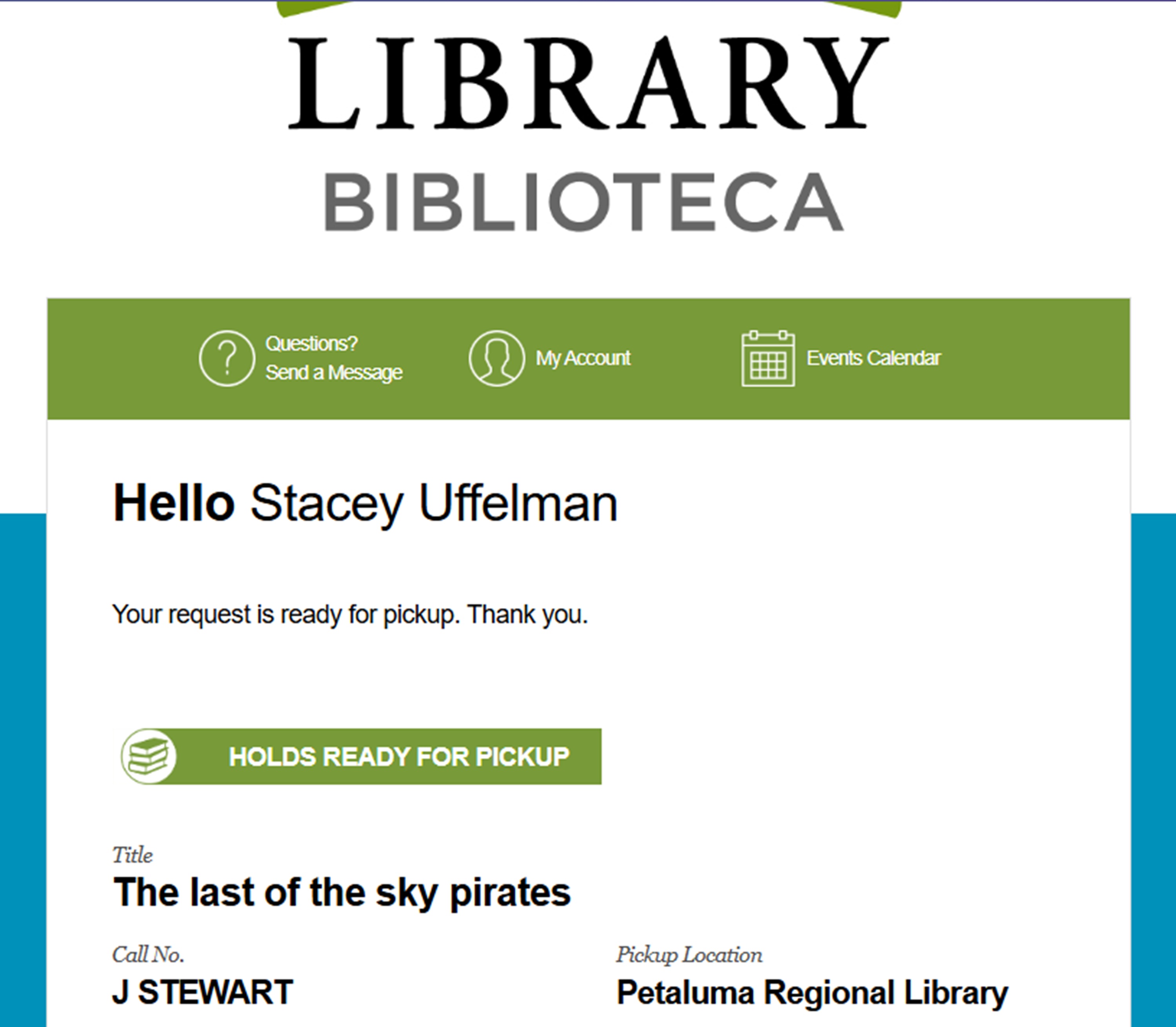 email screencap I got from the library email screencap I got from the library