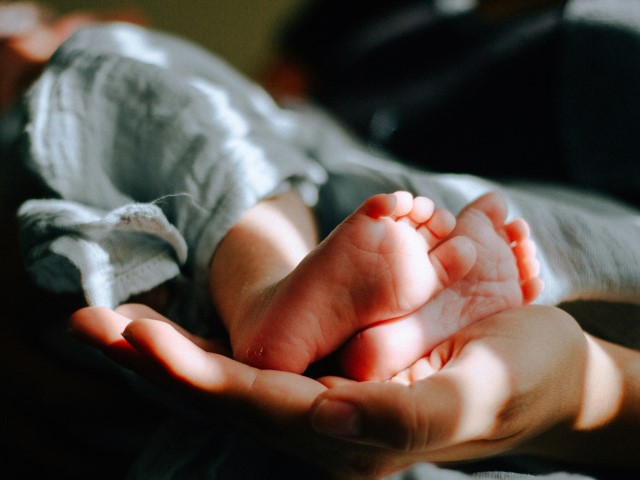 Feet of an infant that was left at a Safe Haven Baby Box in New Mexico