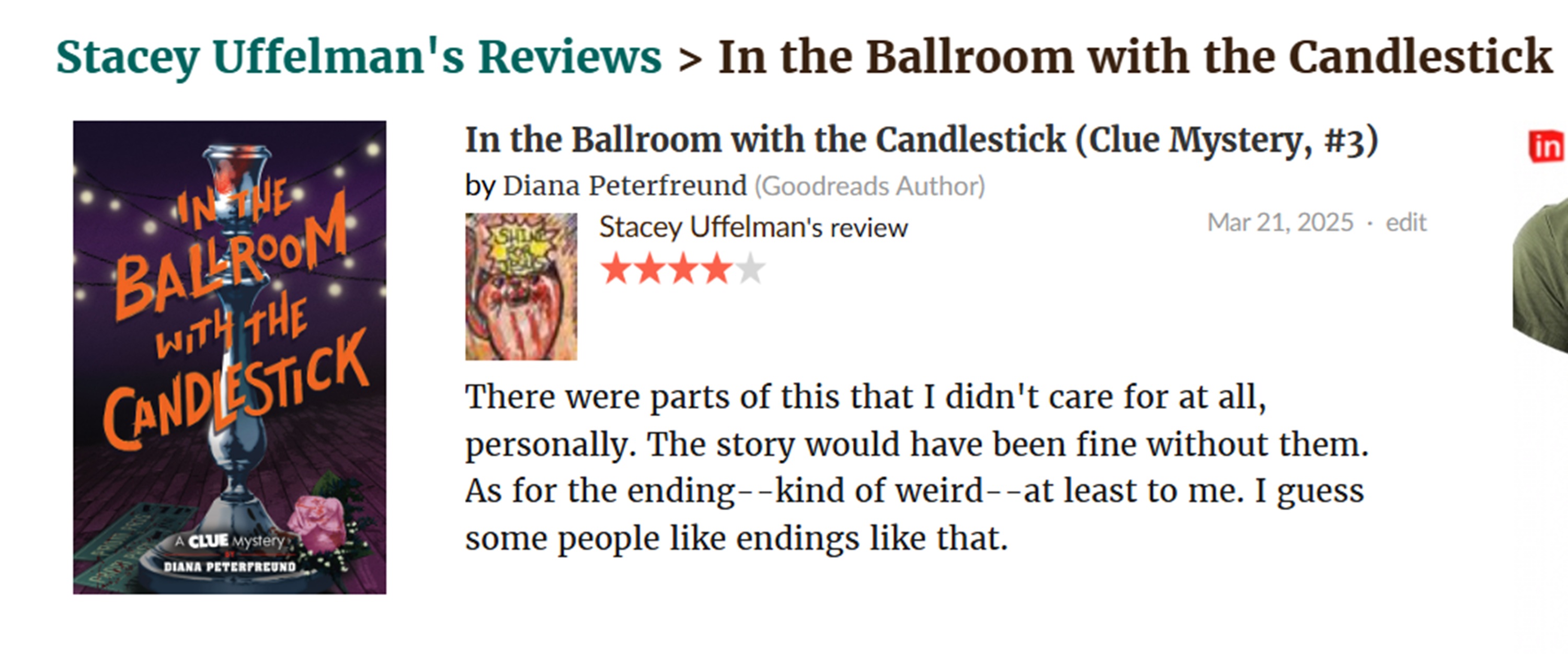 Screencap of my Goodreads page Screencap of my Goodreads page