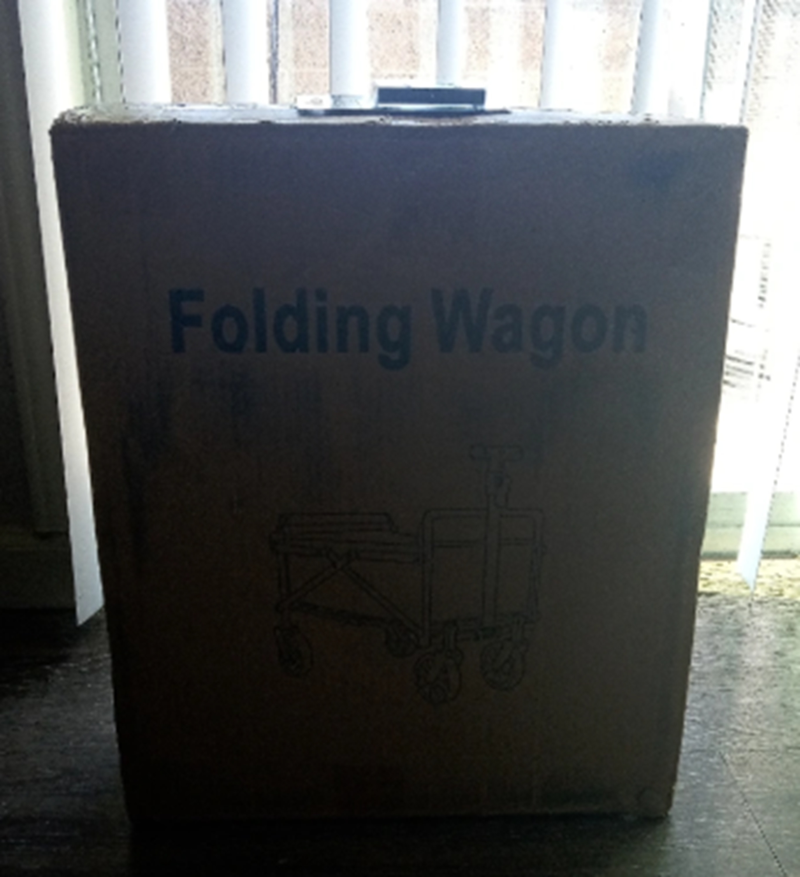 Photo I took of the folding wagon still in its box Photo I took of the folding wagon still in its box