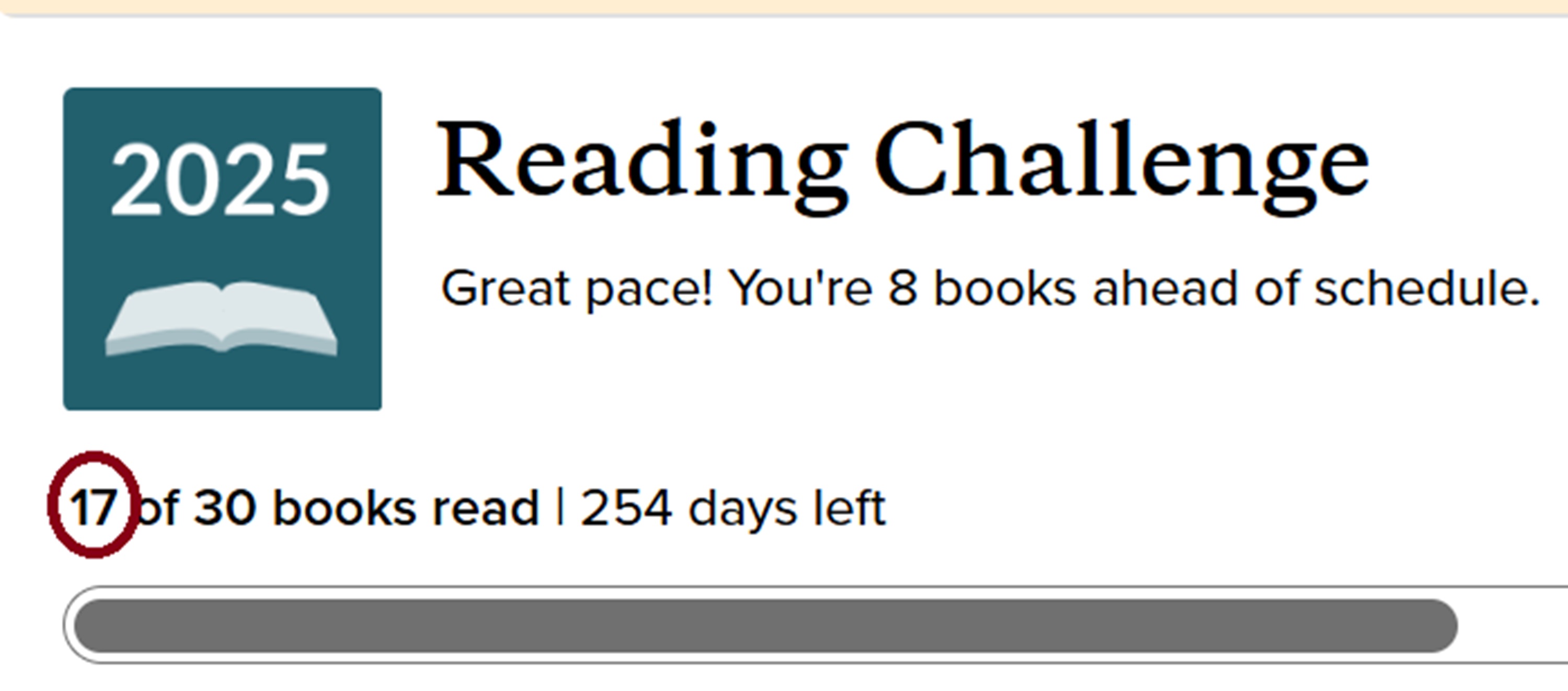 Screencap of GoodReads page with book 17 Screencap of GoodReads page with book 17