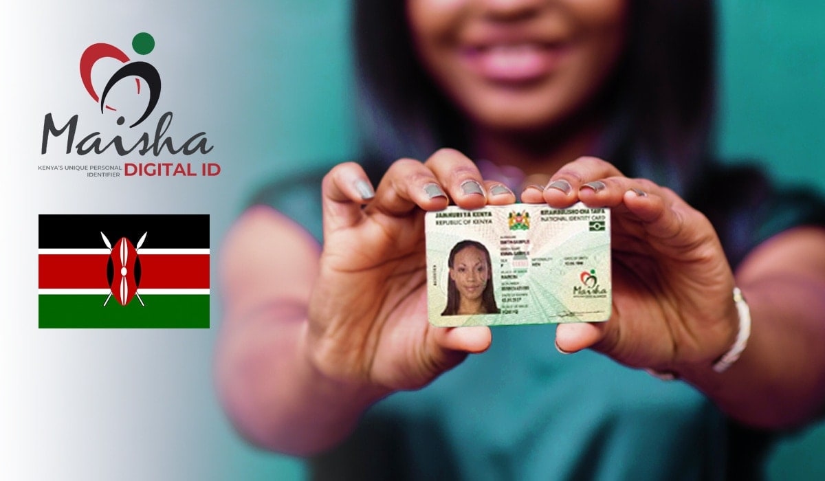 A model displaying a specimen of the new Kenyan ID Card that bears a new name and expiry date.