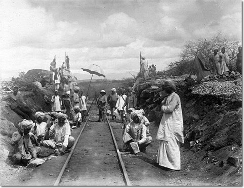 Historical photo of coolies during the construction of the Uganda Railway in early 1900s Historical photo of coolies during the construction of the Uganda Railway in early 1900s
