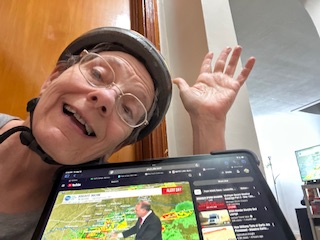 Watching the weather.  Selfie by FourWalls.