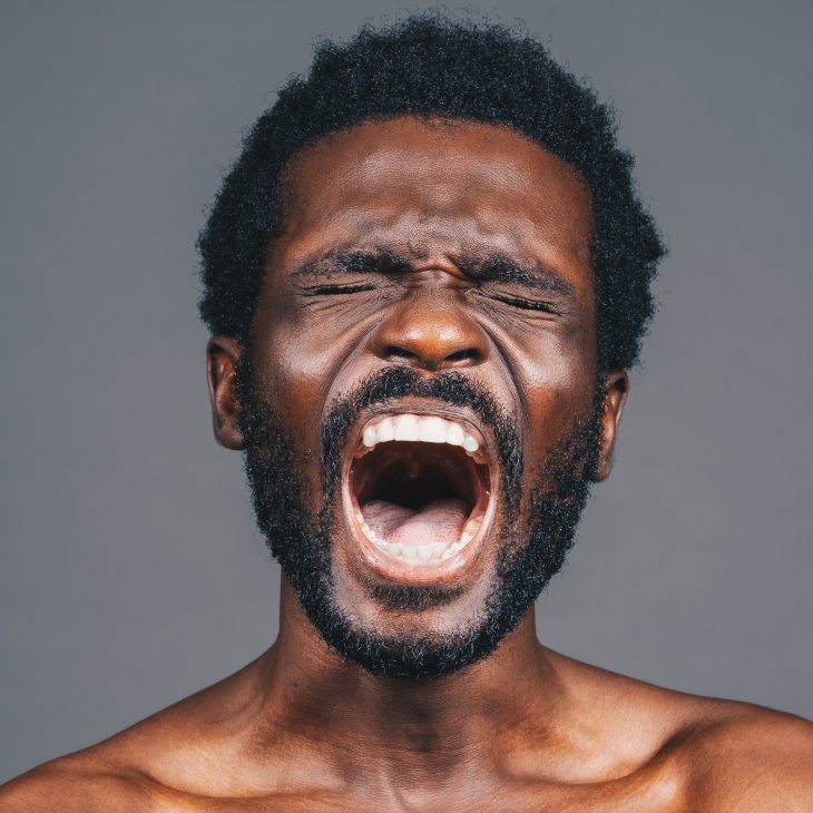 Image of an angry person. Source, Interfaith America