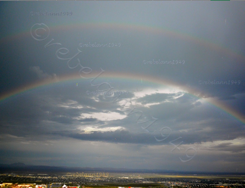 A rare double rainbow for this region taken in the 1990s