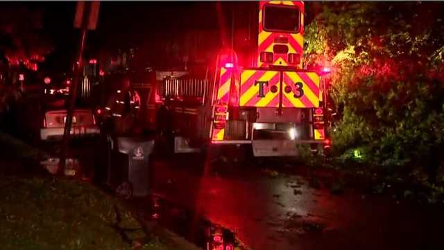 Louisville firefighters rescued four person who were trapped inside a home 