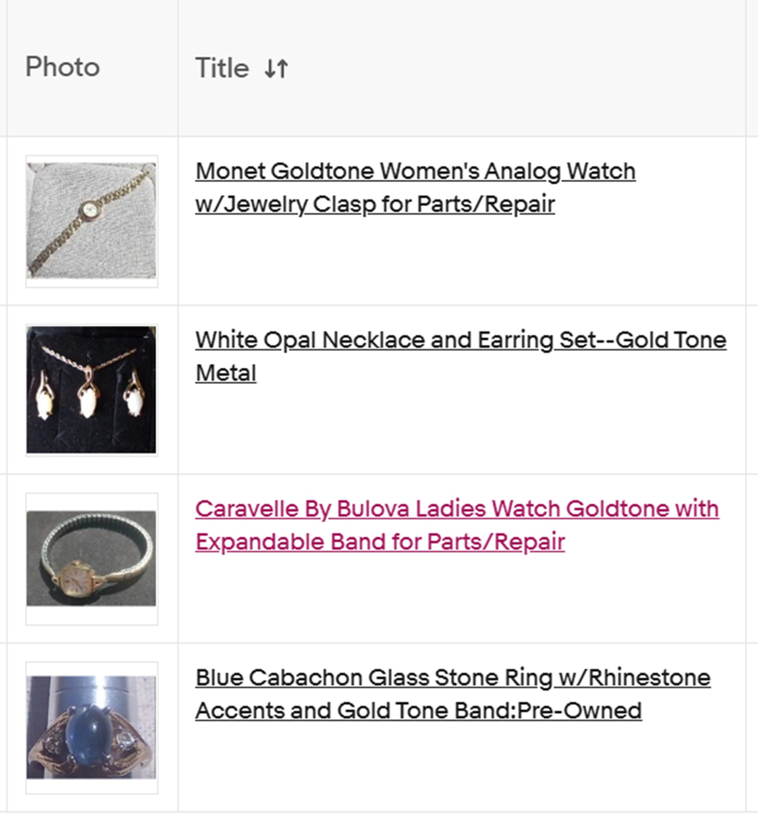 Screencap of the four auctions that I have ready to go Screencap of the four auctions that I have ready to go
