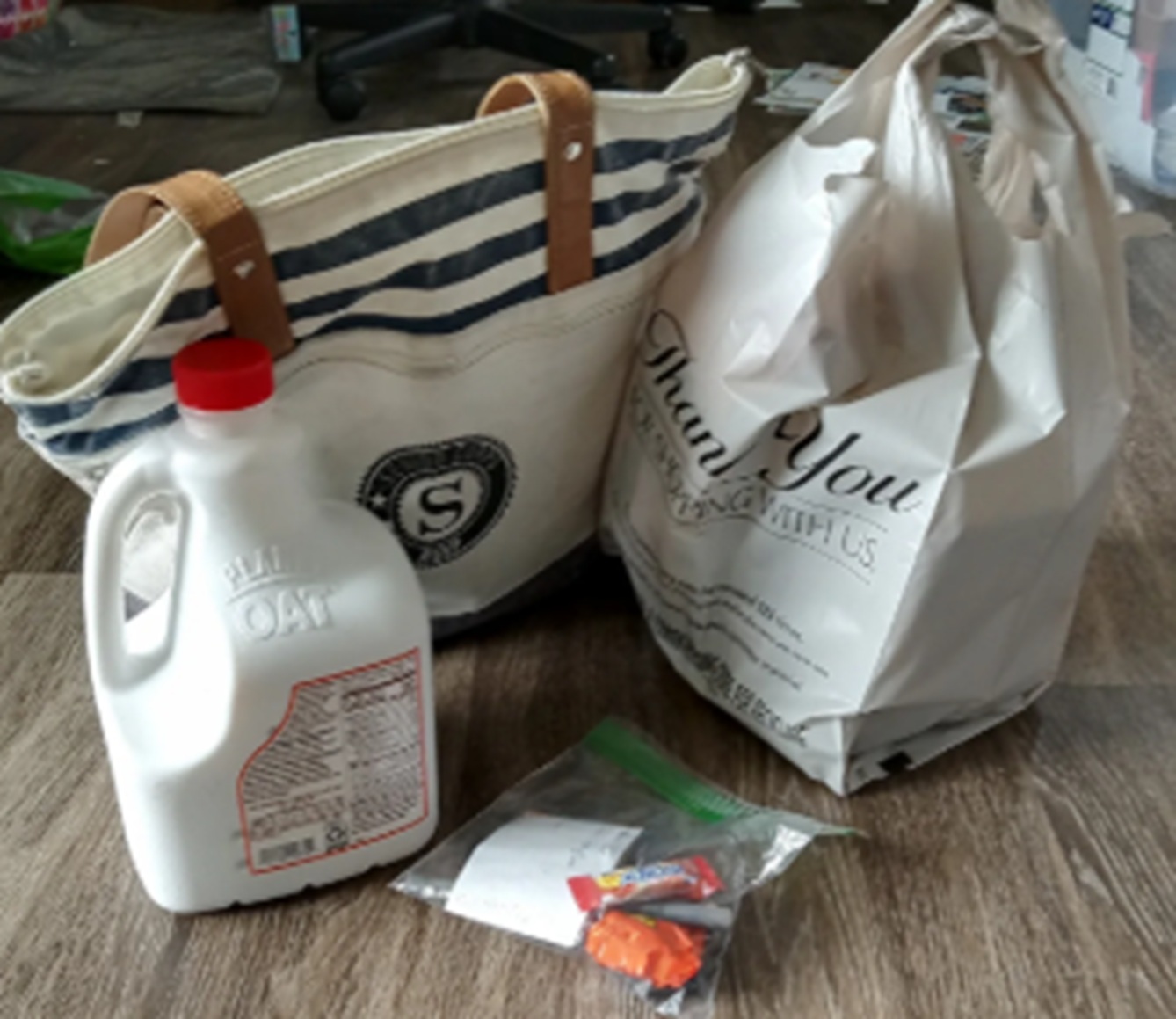 Photo I took of my groceries, etc. when I originally got back. Photo I took of my groceries, etc. when I originally got back.