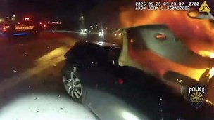 Goodyear Police officer rescues a woman who was inside of a burning auto 