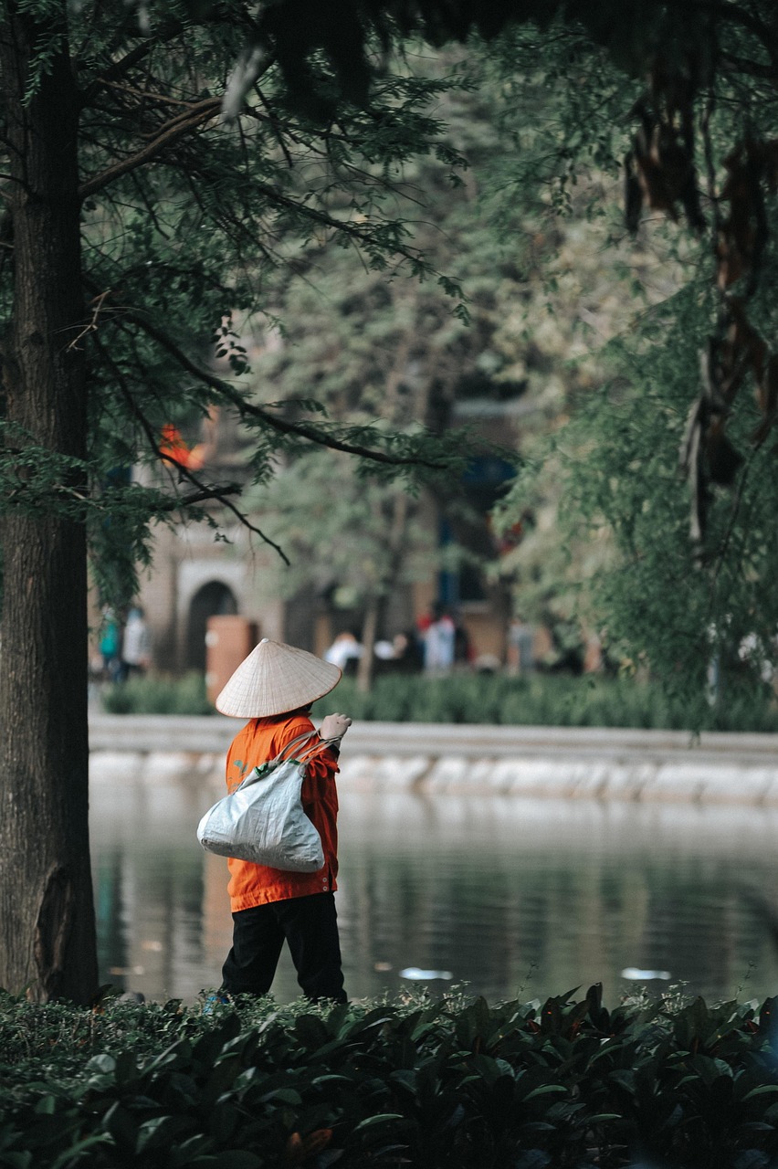The cleaner even made sure the monastery lake was always clean too