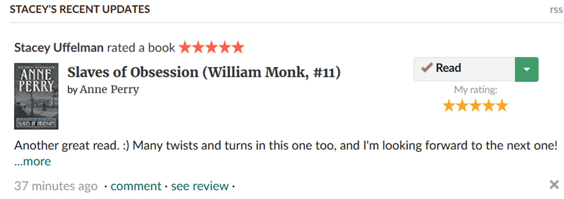 Screencap of my GoodReads Page Screencap of my GoodReads Page