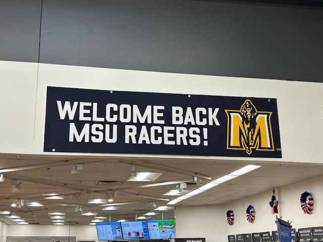 Murray State banner in Walmart in Murray KY.  Photo taken by and the property of FourWalls.