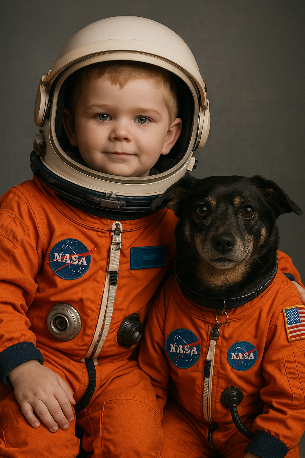 Photo ChatGPT created of my son and dog