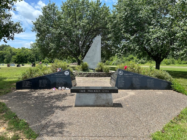 The Carrollton bus crash memorial in Radcliff.  Photo taken by and the property of FourWalls.