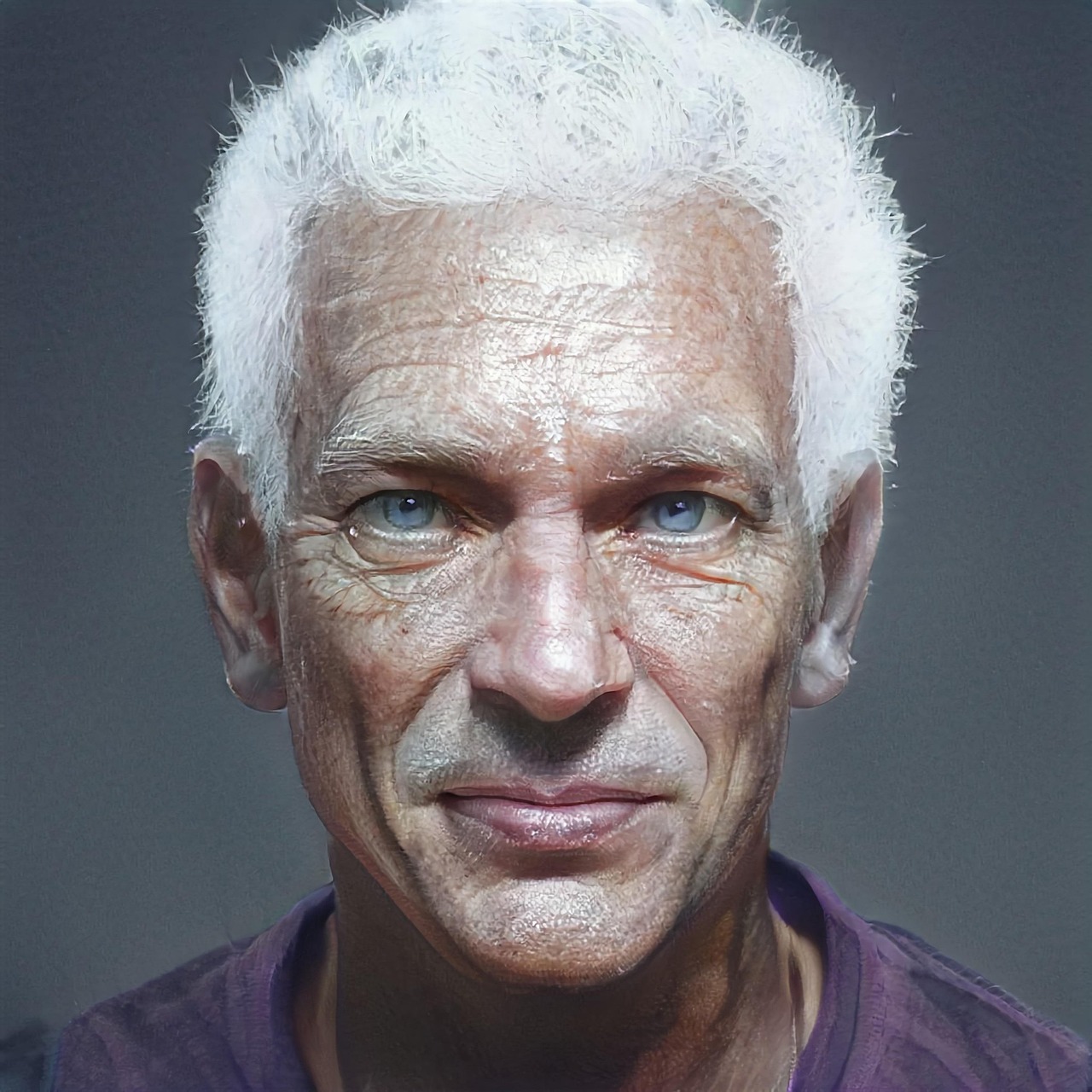 The old Zen master had piercing blue eyes
