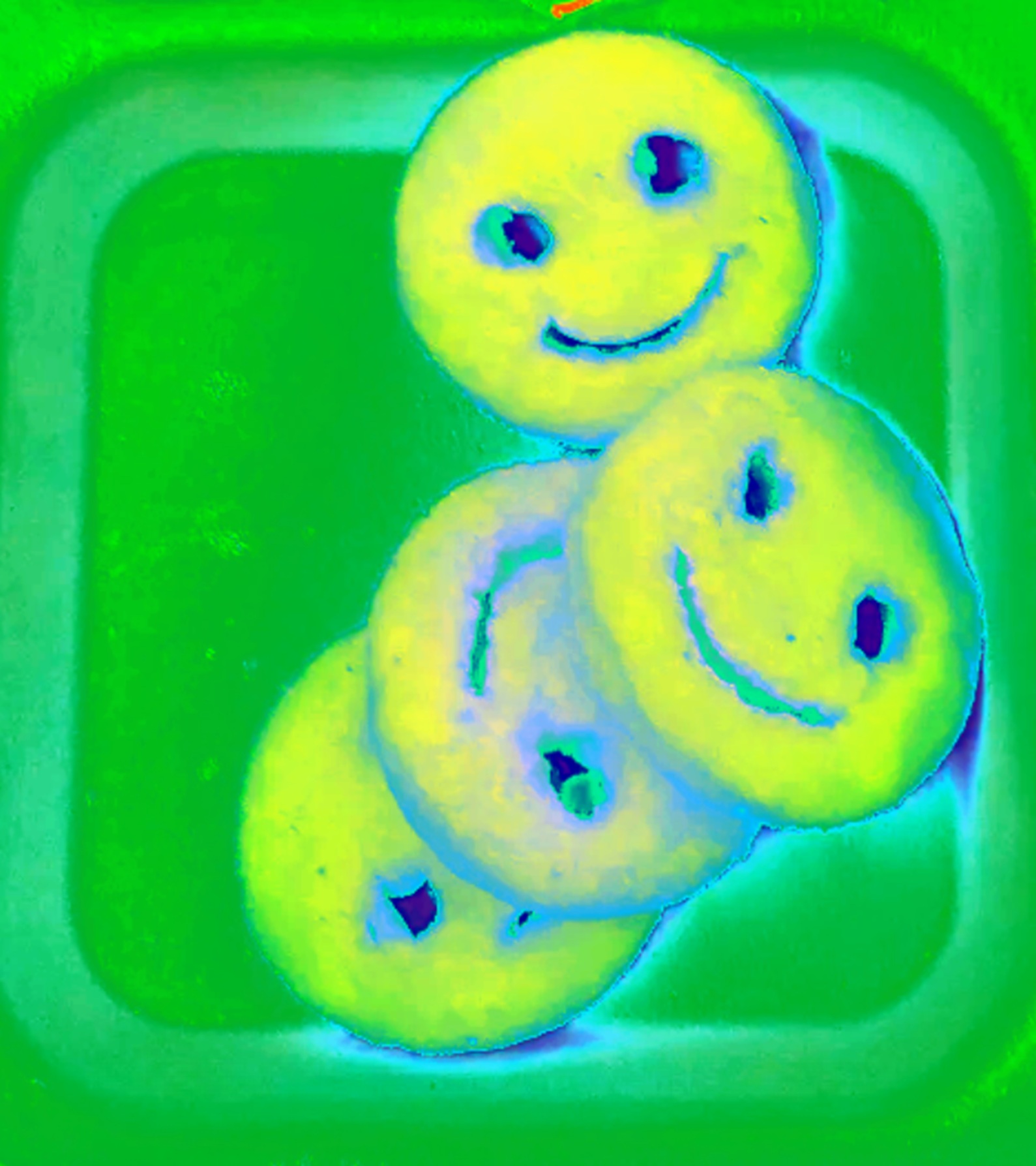 Photo taken by me with thermal iridescence effect