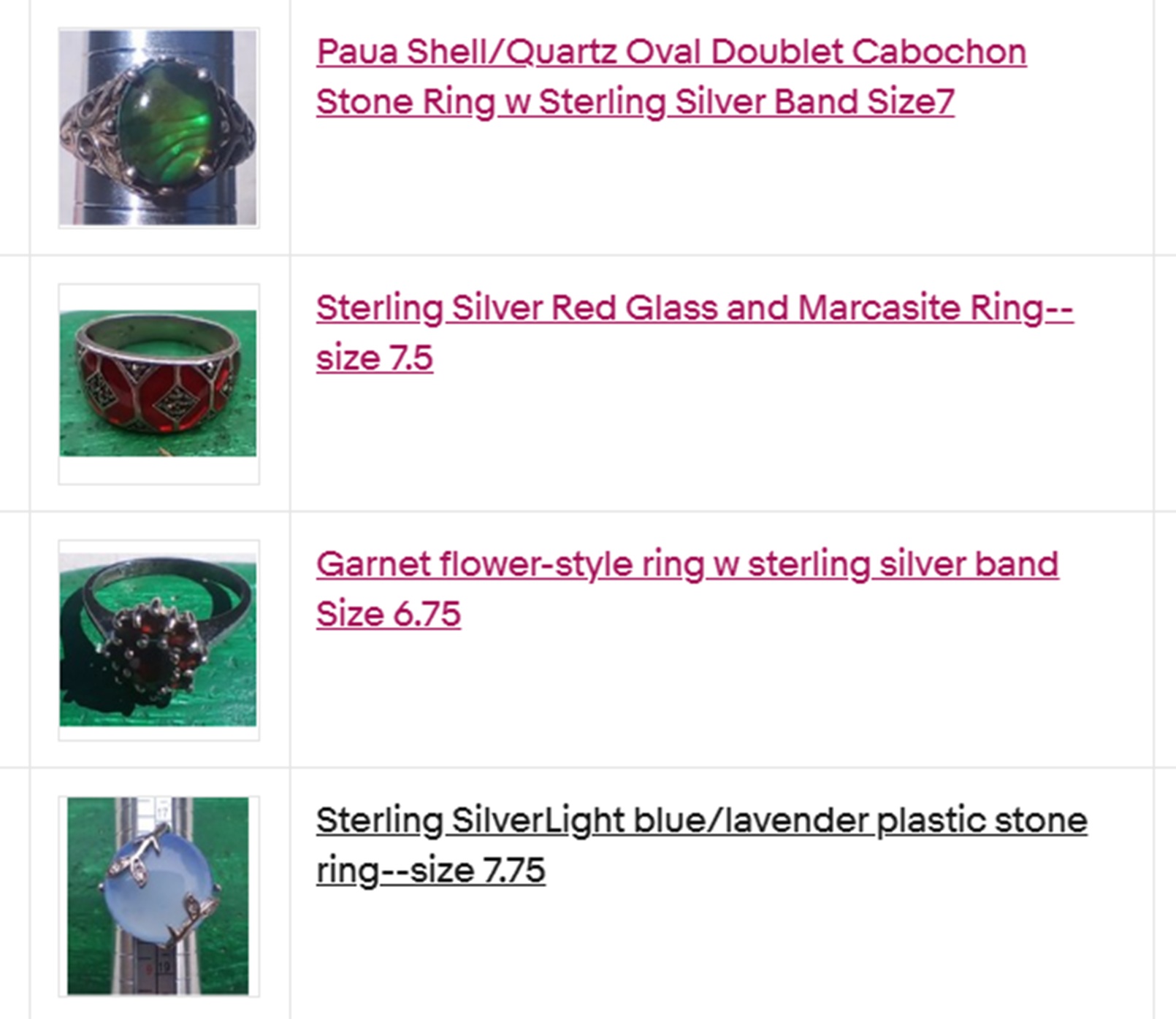 Screencap of the rings that I have scheduled Screencap of the rings that I have scheduled
