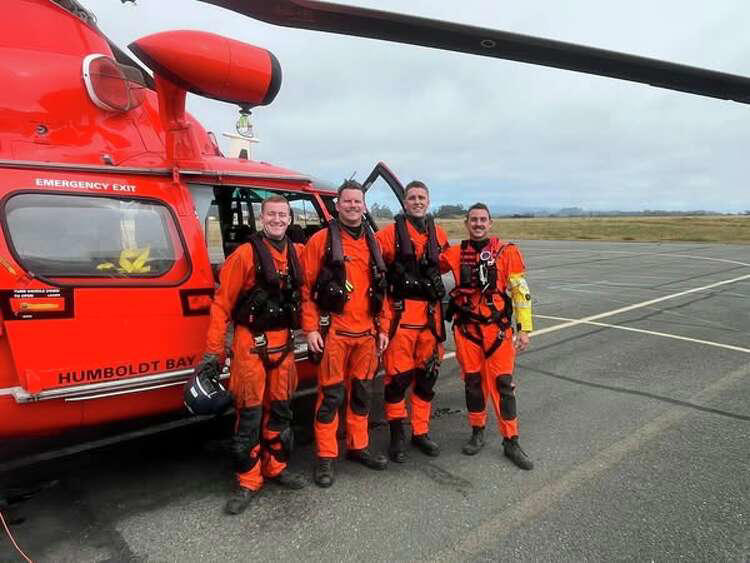 Members of the USCG rescue team in Trinidad California Members of the USCG rescue team in Trinidad California