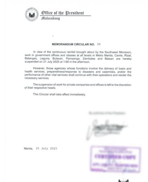 memorandum of work suspension in the government