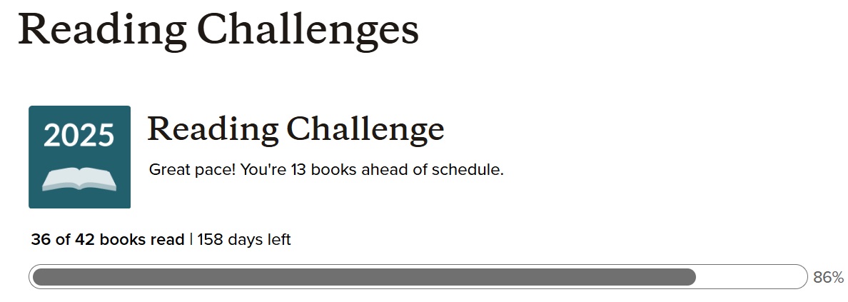Screencap of my GoodReads page Screencap of my GoodReads page