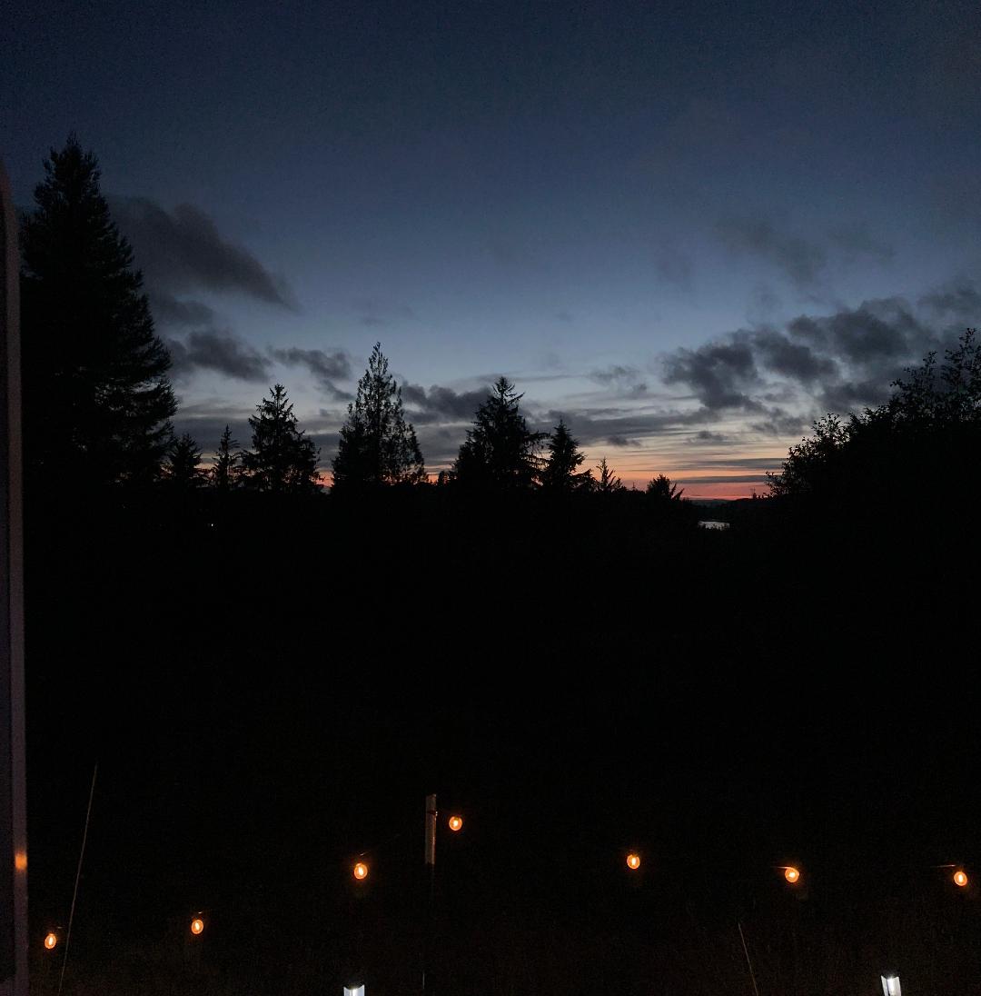 Looking at the sunset from the property.
