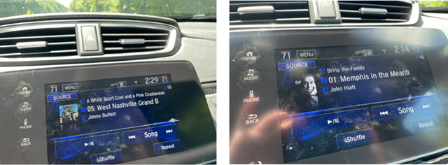 Music on the infotainment.  Photos taken by and the property of FourWalls.