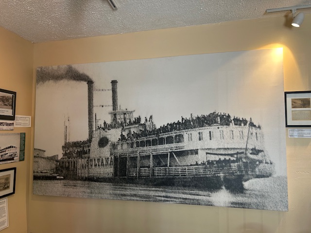 Photo of the Sultana hours before the disaster, April 26, 1865.  Photo of the photograph taken by and the property of FourWalls.  Reprint of the original photo in the Sultana Museum.