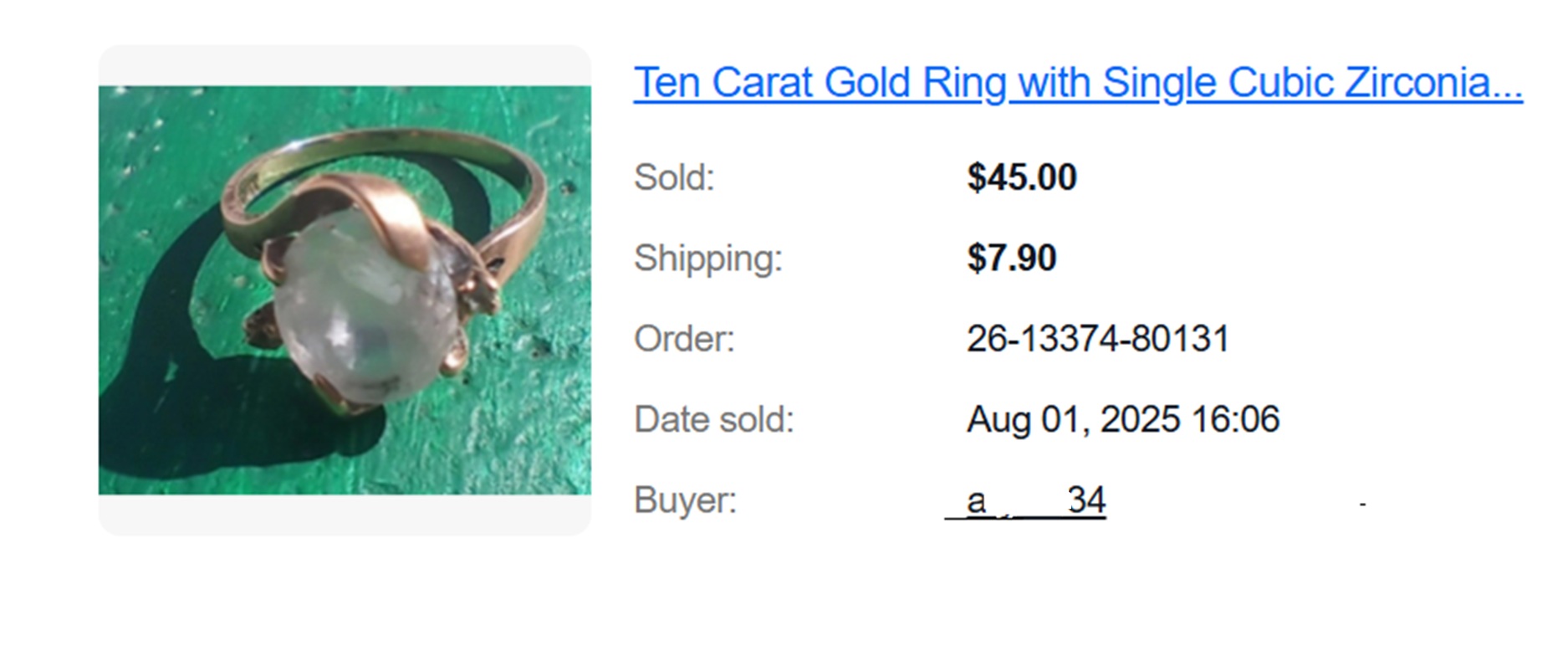 Screencap of ring I sold on eBay