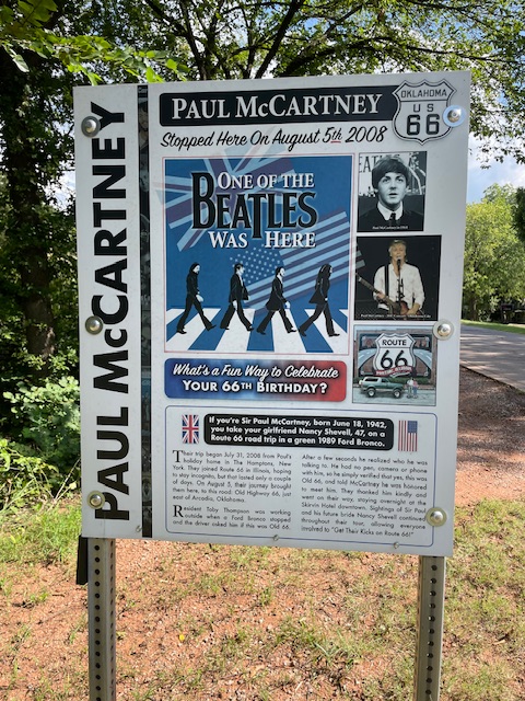 ”Paul McCartney stopped here!” sign.  Photo taken by and the property of FourWalls.