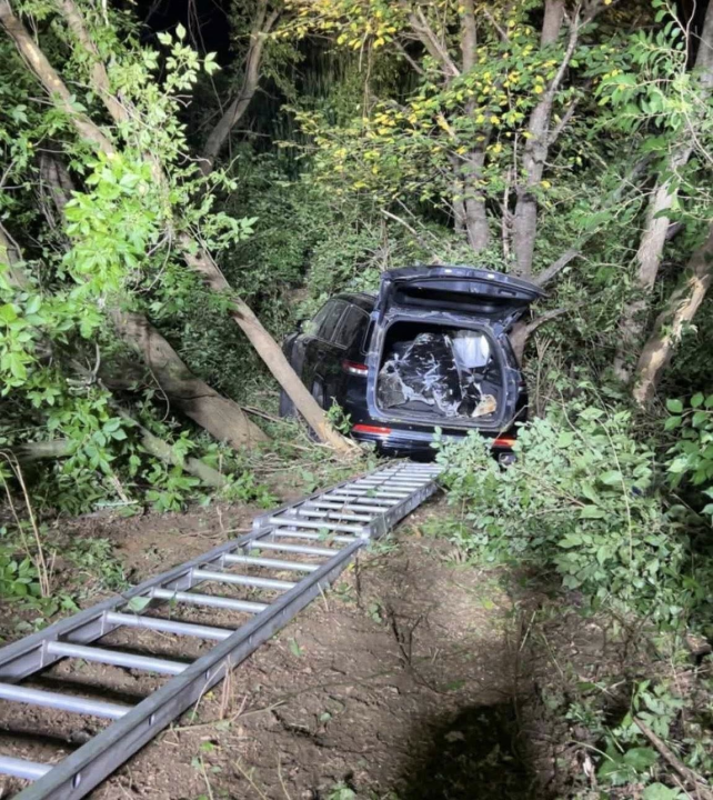 Firefighters in Mifflintown Pennsylvania rescue an accident victim.   