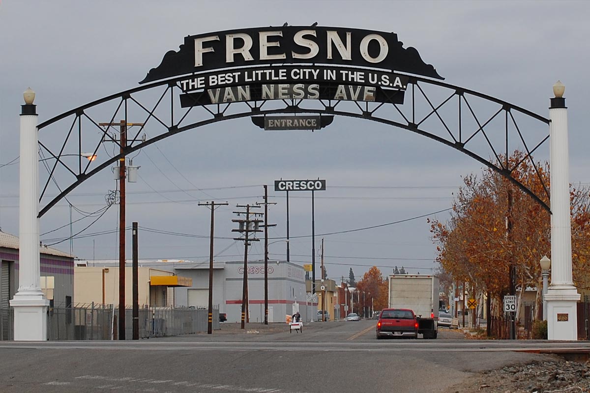 Entrance sign of Fresno California.