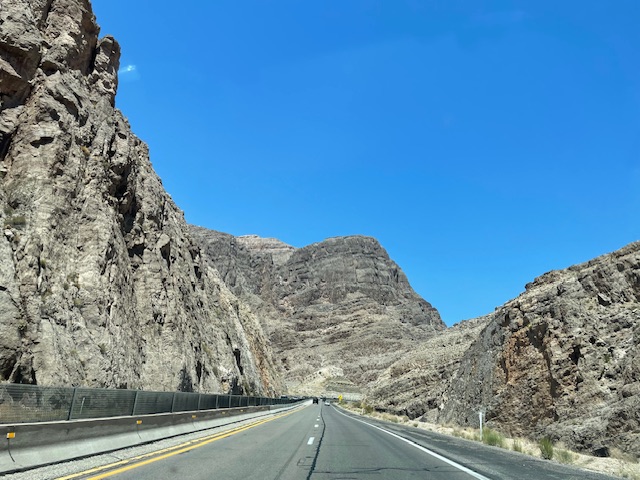 Driving through the Virgin River Gorge.  Photo taken by and the property of FourWalls.