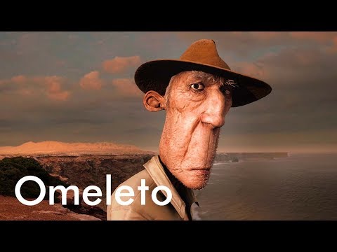 A youtube screengrab of the older character in the mini-animation movie "Omeleto"