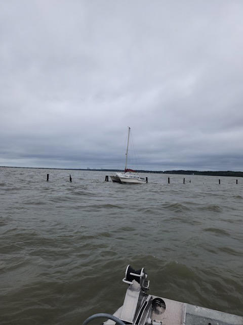Fire crews in Virginia rescue a man and his dog who were aboard a boat Fire crews in Virginia rescue a man and his dog who were aboard a boat