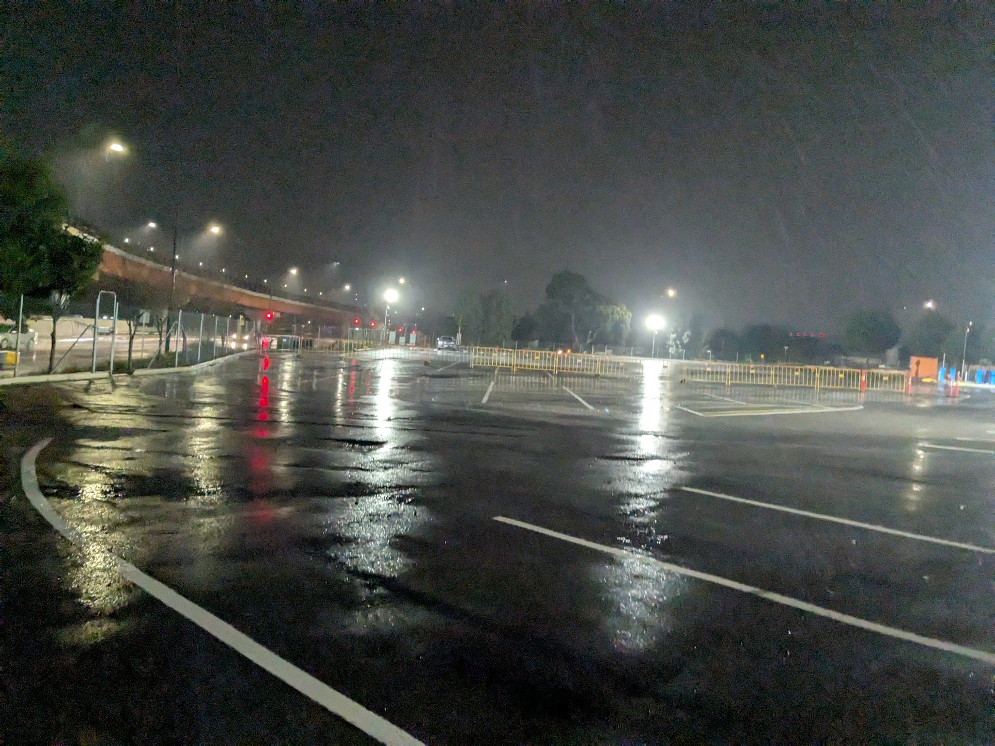 Car park in the rain