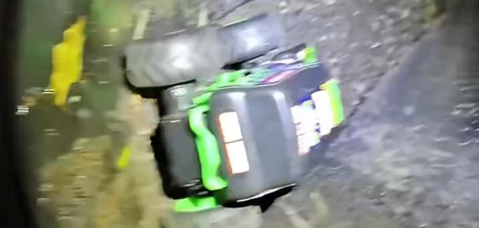 Remote control car rescues a kitten trapped in a pipe