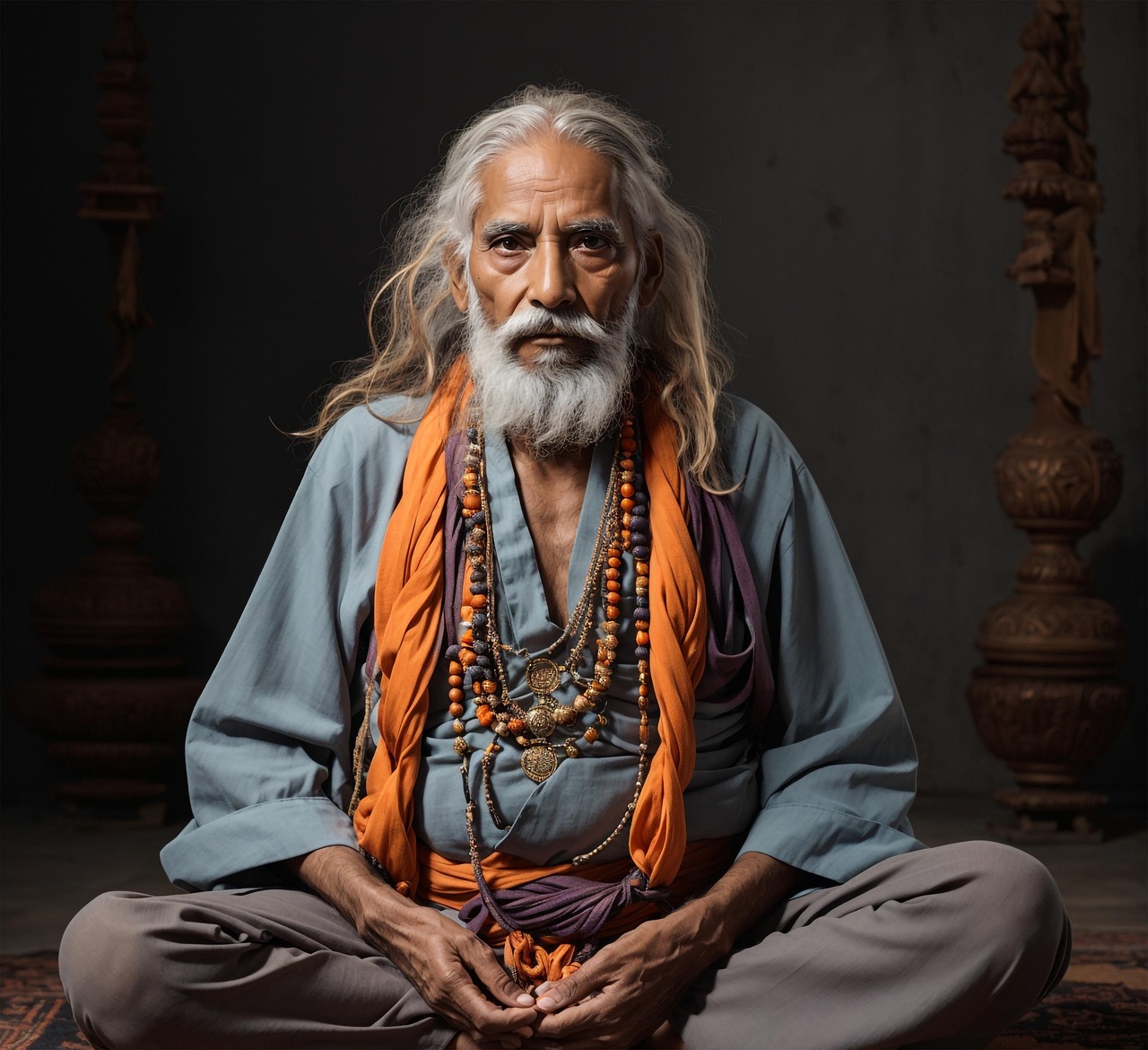 The old guru was a colourful figure indeed The old guru was a colourful figure indeed