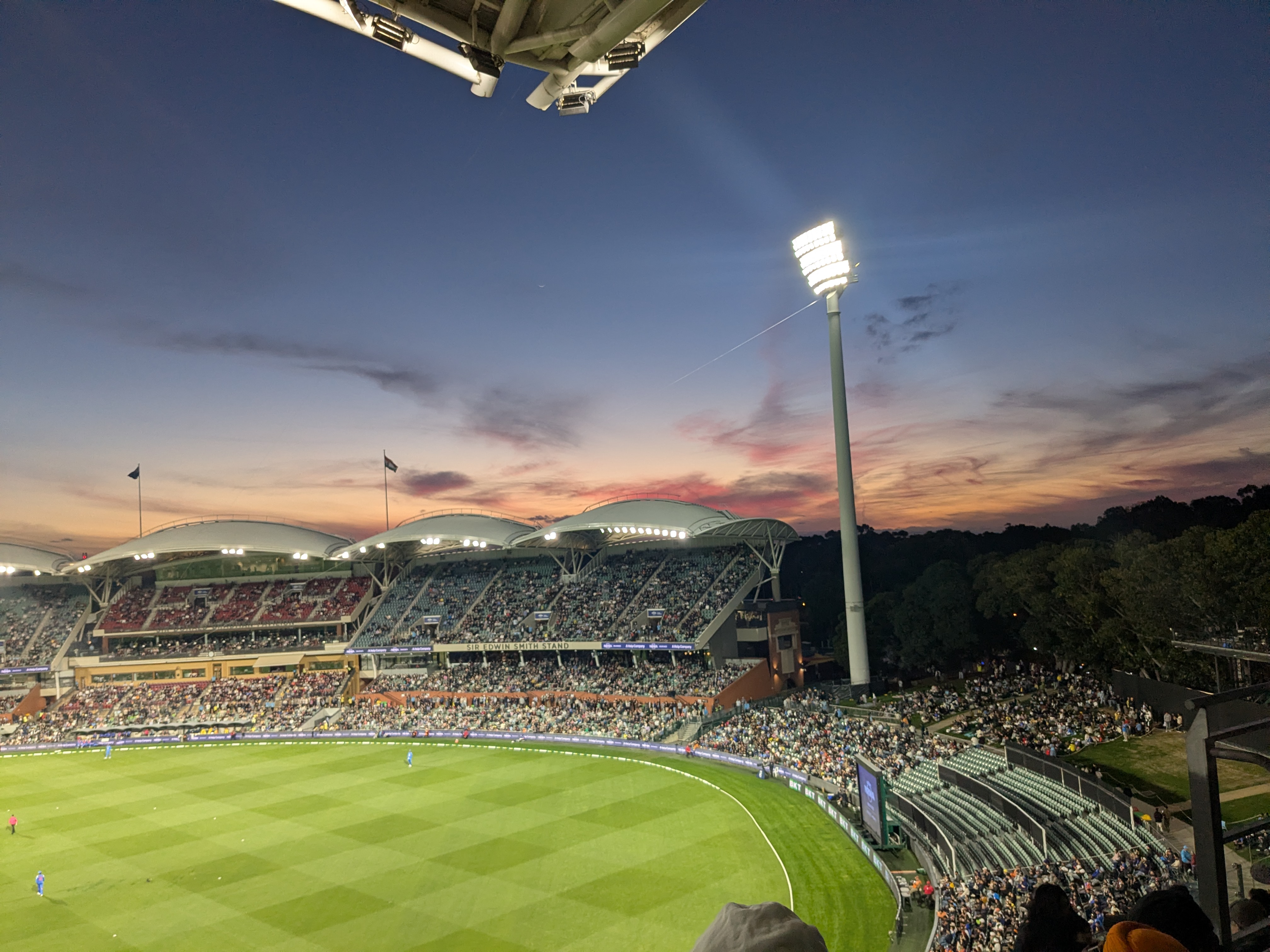 Sunset and a live game Sunset and a live game