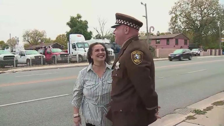 Cook County police officer Zachary Finn meets a woman he saved from choking
